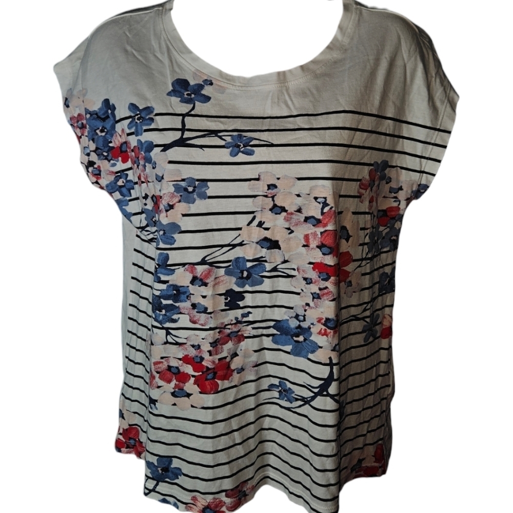 Tommy Hilfiger Horizontal Stripe Floral Top
